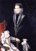 Portrait of Maria Manrique de Lara y Mendoza and her daughter Alonso Sanchez Coello